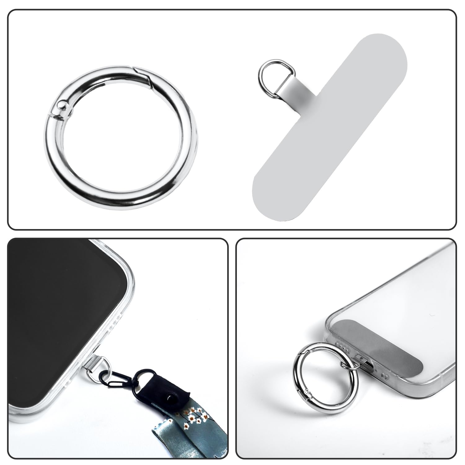 Lot De 4 Languettes D'attache De Téléphone En Métal Universelles Sans