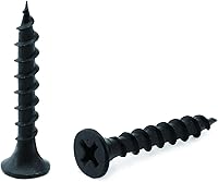 #8 x 1-1/4" Black Phosphate Truss Head Wood Screws 100 Pack - Self-Tapping Drywall Screws by SG TZH