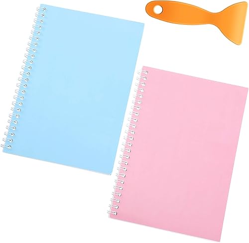 2 álbumes de recolección de calcomanías con una espátula de plástico, calcomanías reutilizables para coleccionar libros de 8.3 x 5.8 pulgadas,