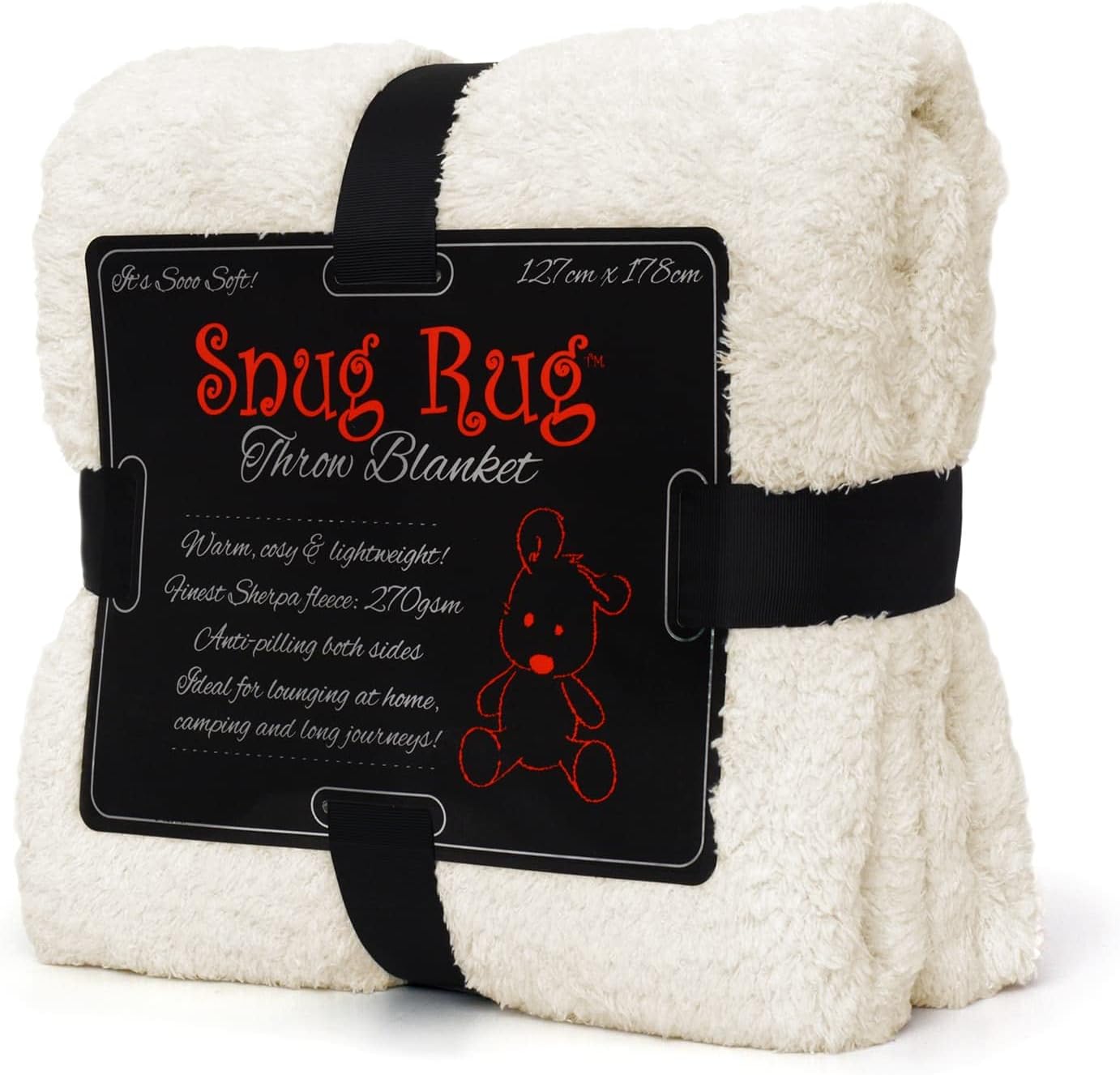 Cream Sherpa Fleece Blanket Luxury For Sofa Blanket Warm Winter Soft Throw 127x178cm