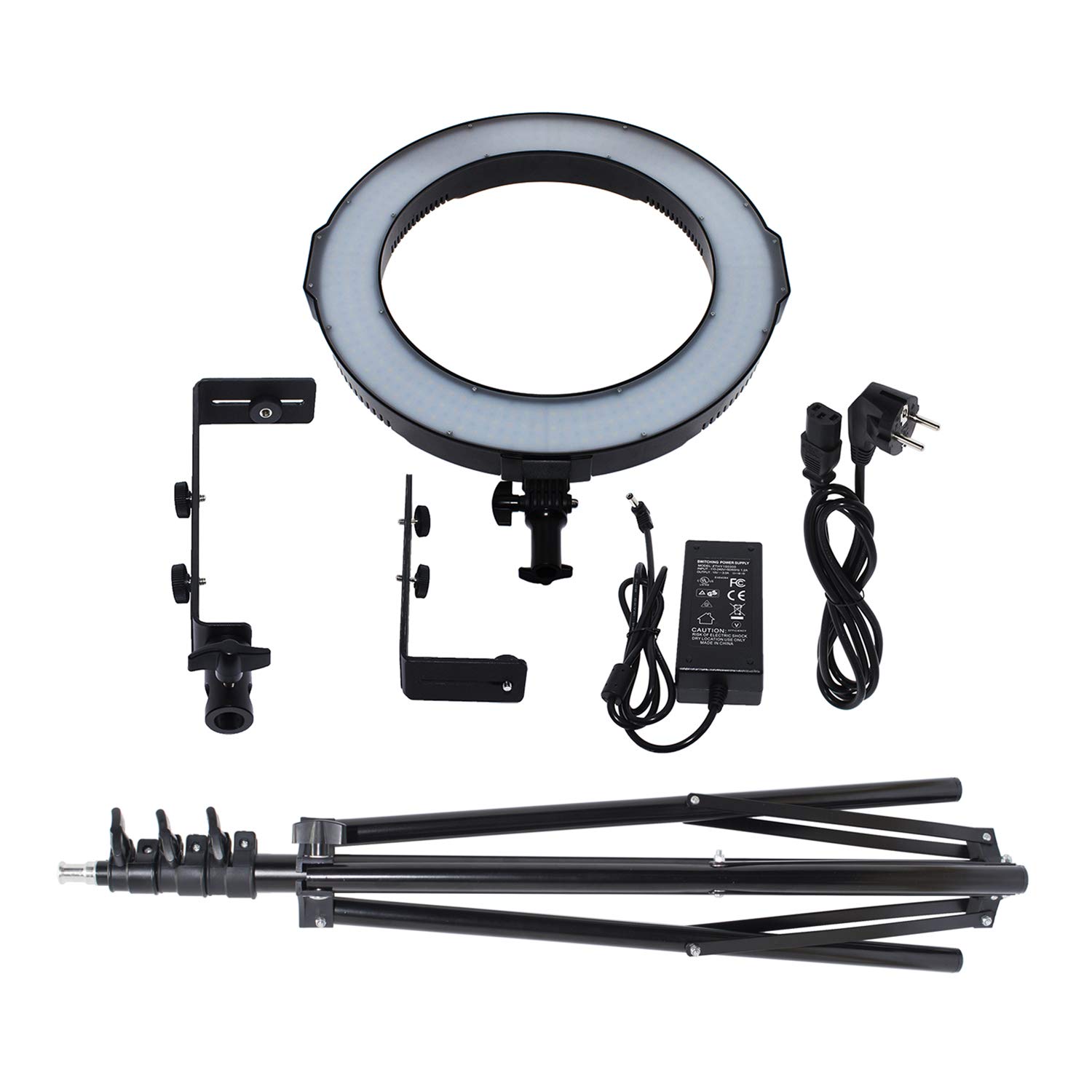 COOPIC Create Cool Pictures RL-288A Bio-Color 3200K-5600K Dimmable Ring Light with L240cm Light Stand CRI >95 (18 inches/46 centimeters Outer 55W, 144 Pieces LED SMD) for Photography Video