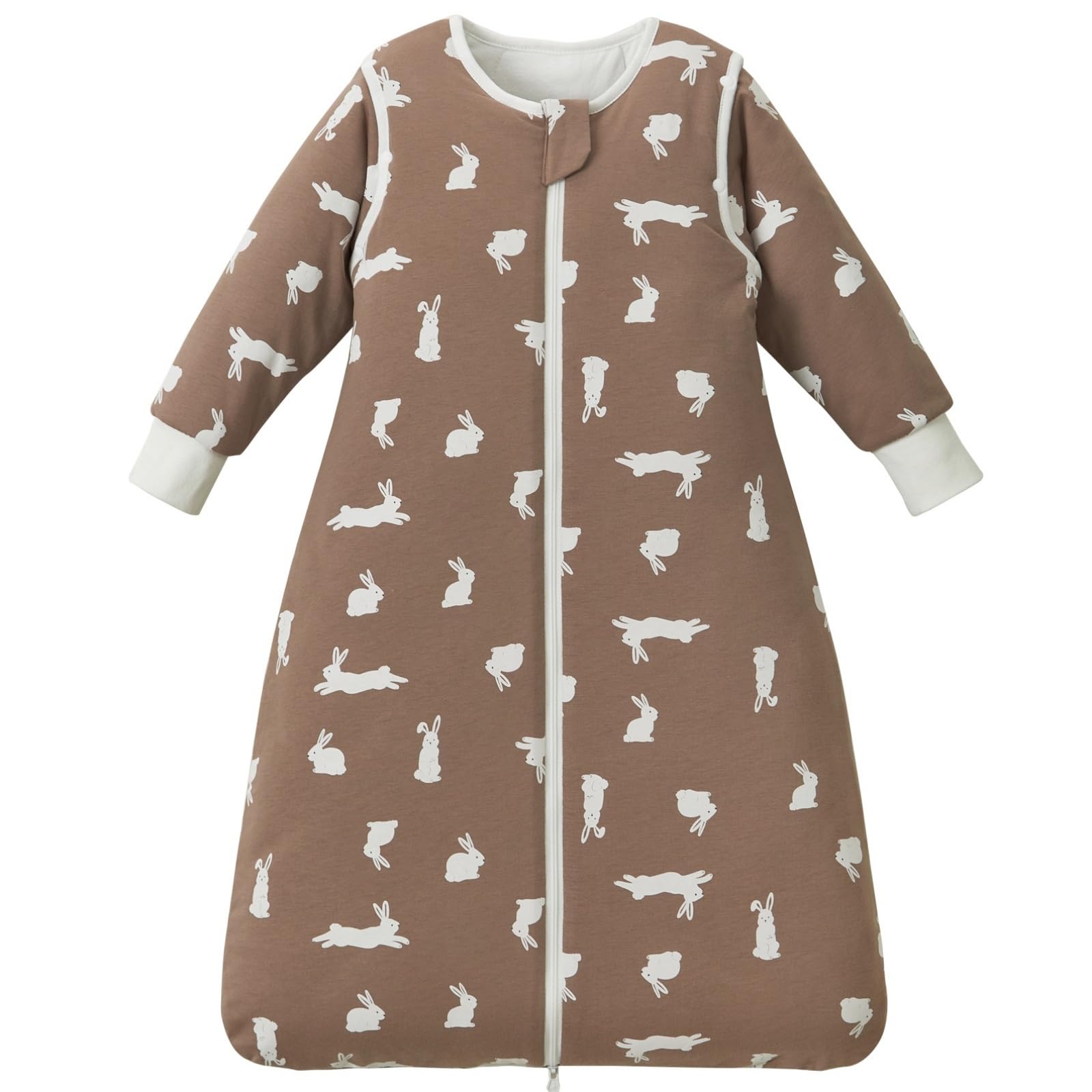 Nivolltha 3.5 TOG Super Soft Baby Sleeping Bag with Detachable Long Sleeves, 100% Cotton Thick Winter Sleeping Bag 0-6 Months, Bunny — image 1