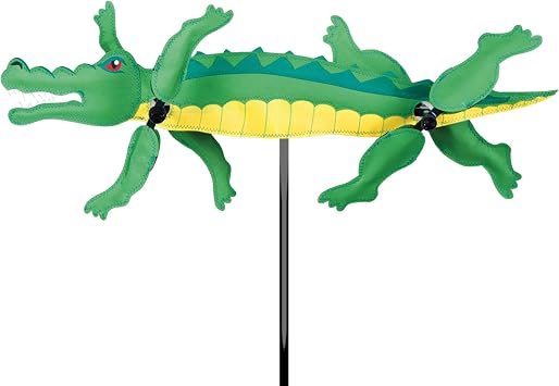 Whirligig Spinner Alligator 30" Bold Wildlife-Themed Design, Weather-Resistant Outdoor Decor, Durable & Lightweight for Patios, Yards, and Gardens - Eye-Catching Wind Spinner