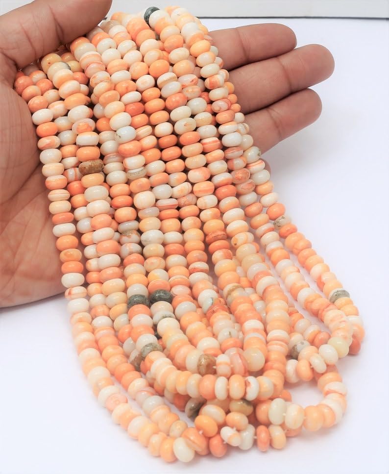 Opale orange perles lisses de qualité gemme pour la haute joaillerie créative