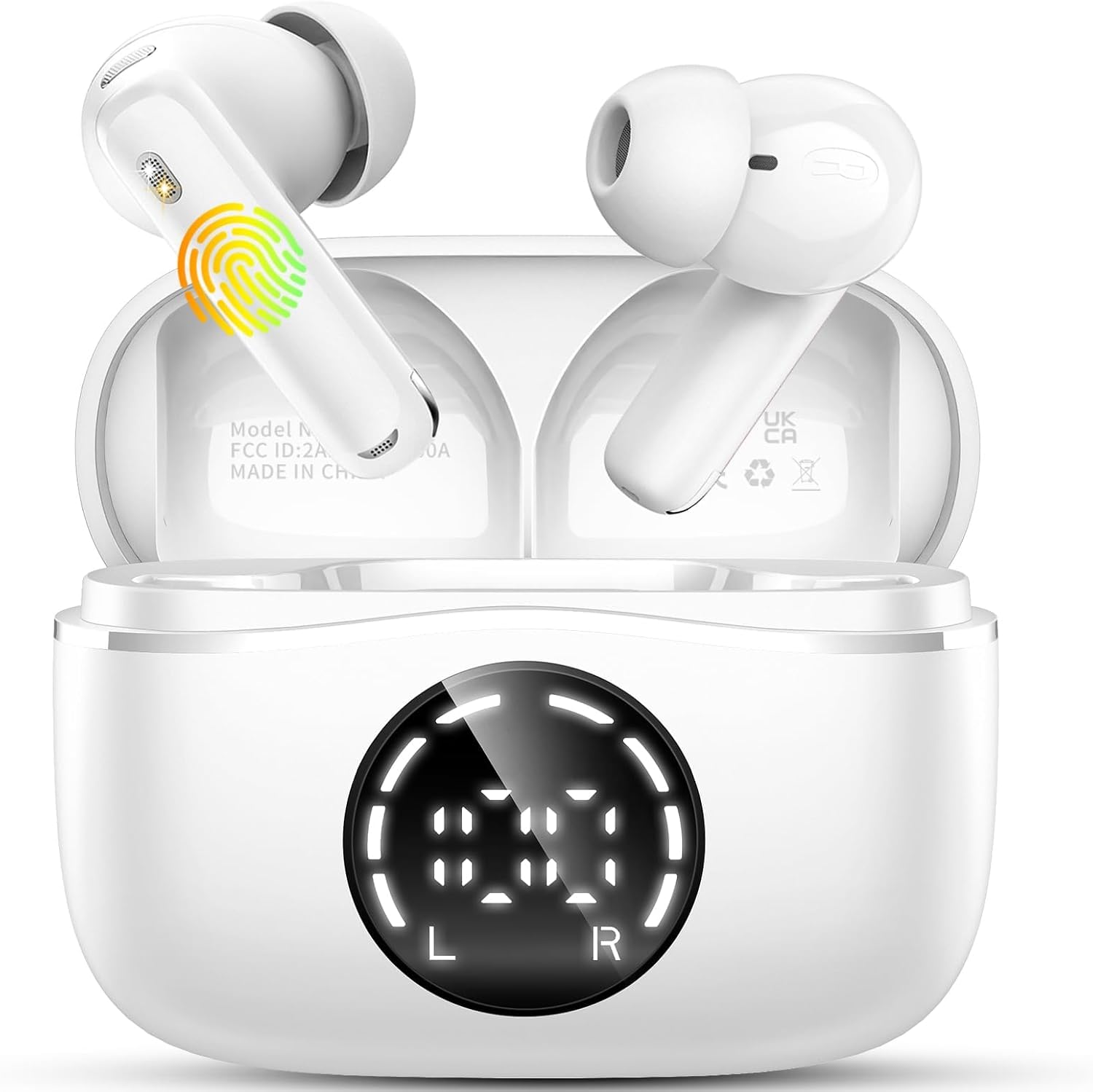 Wireless Earbuds, 2026 Bluetooth 5.4 Headphones, 50H Playtime Ear buds HiFi Stereo with 4 ENC Noise Cancelling Mics, IP7 Waterproof Earbuds with LED Display, Fast Charging, In Ear Earphones Deep Bass — view 9