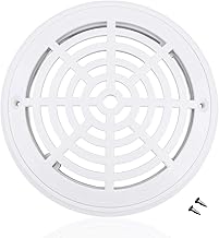 Best 8.07 Inch Swimming Pool Main Drain Cover with Screws - Fit for in Ground Swimming Pools Accessary - White, Round Review 