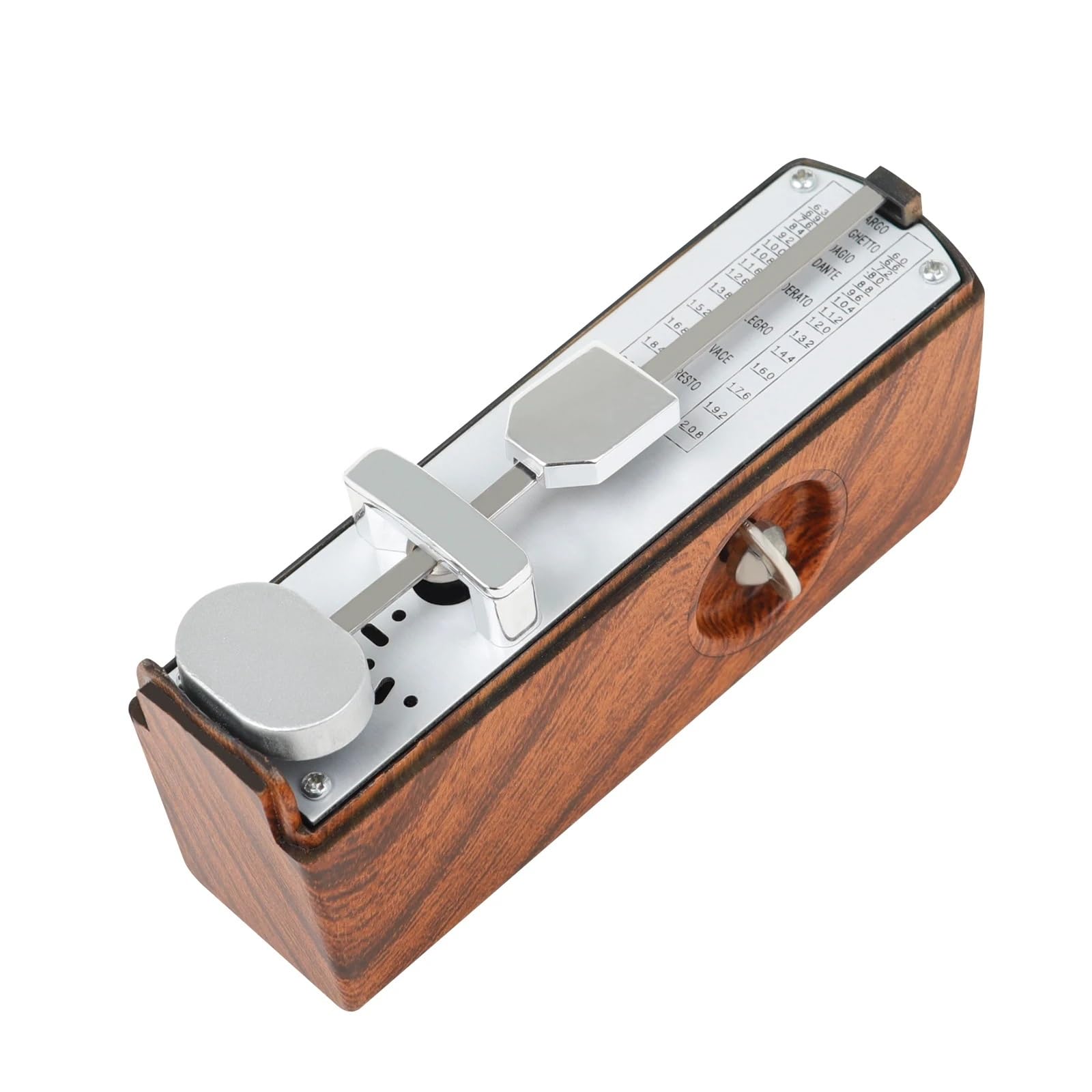 Metrónomo mecánico de tamaño pequeño, accesorio universal for principiantes, péndulo rítmico for guitarra, piano y práctica de metrónomo.(Wood Color)
