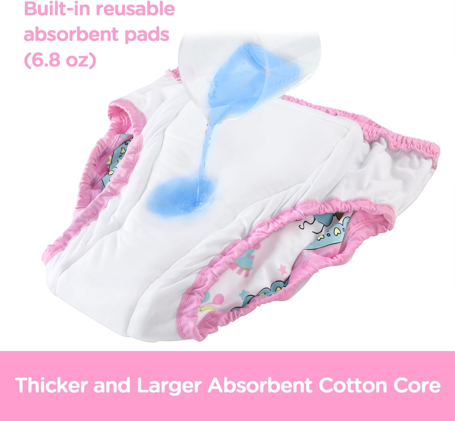 Littleforbig Soft Silky Underwear Comfortable Washable Reusable Adult Training Pants - Little Circus L - Image 3