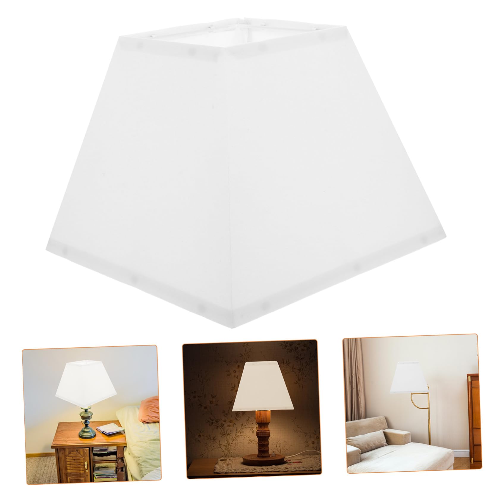 Paralume Quadrato 25 CM per Lampada da Tavolo e Lampada da Terra Struttura in Ferro, Facile da Rimuovere, Design Raffinato per Decorazione d'Interni