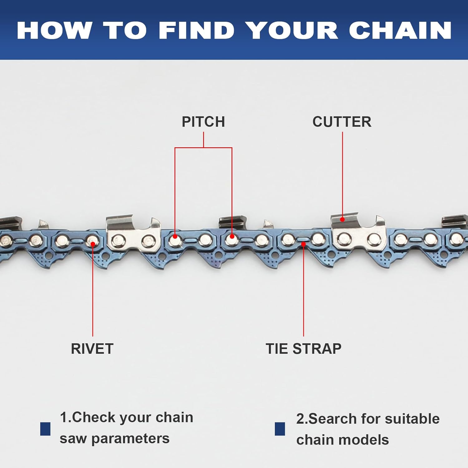 36 Inch Chainsaw Chain .063 3/8 115Drive Link for Poulan Husqvarna 372 385 390 395 575 576 XP,Replacement Chain for 591164015, H83-115, 75EXL115G(1 Chain)