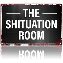 Vintage The Situation Room Funny Bathroom Metal Signs Wall Decor 12 X 8 Inches, Funny Toilet Room Decorations Signs for Guest Bathroom Restroom Washroom