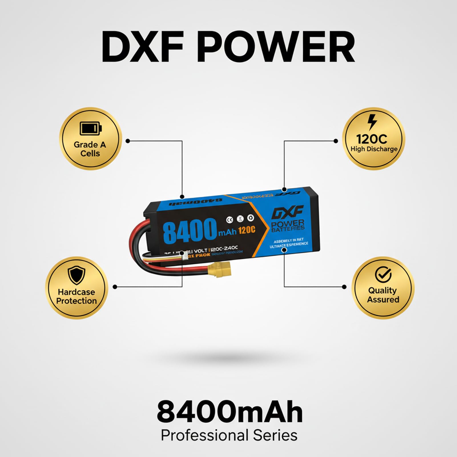 DXF 2 Packungen 3S LiPo Akku 11.1V 8400mAh 120C mit XT90 Plug Leistungsstarke für RC Helikopter Auto Flugmodelle Boot Truck Unheimliche Leistung Explosive Dynamik Game-Changer