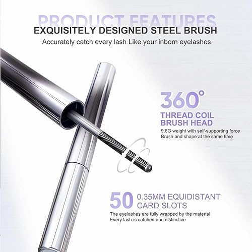 Miniatura 5 de Judy - Máscara de pestañas rizadoras 3D de Judy, rímel de hierro con cepillo de hierro, máscara de metal extra delgada lavable, resistente al agua y