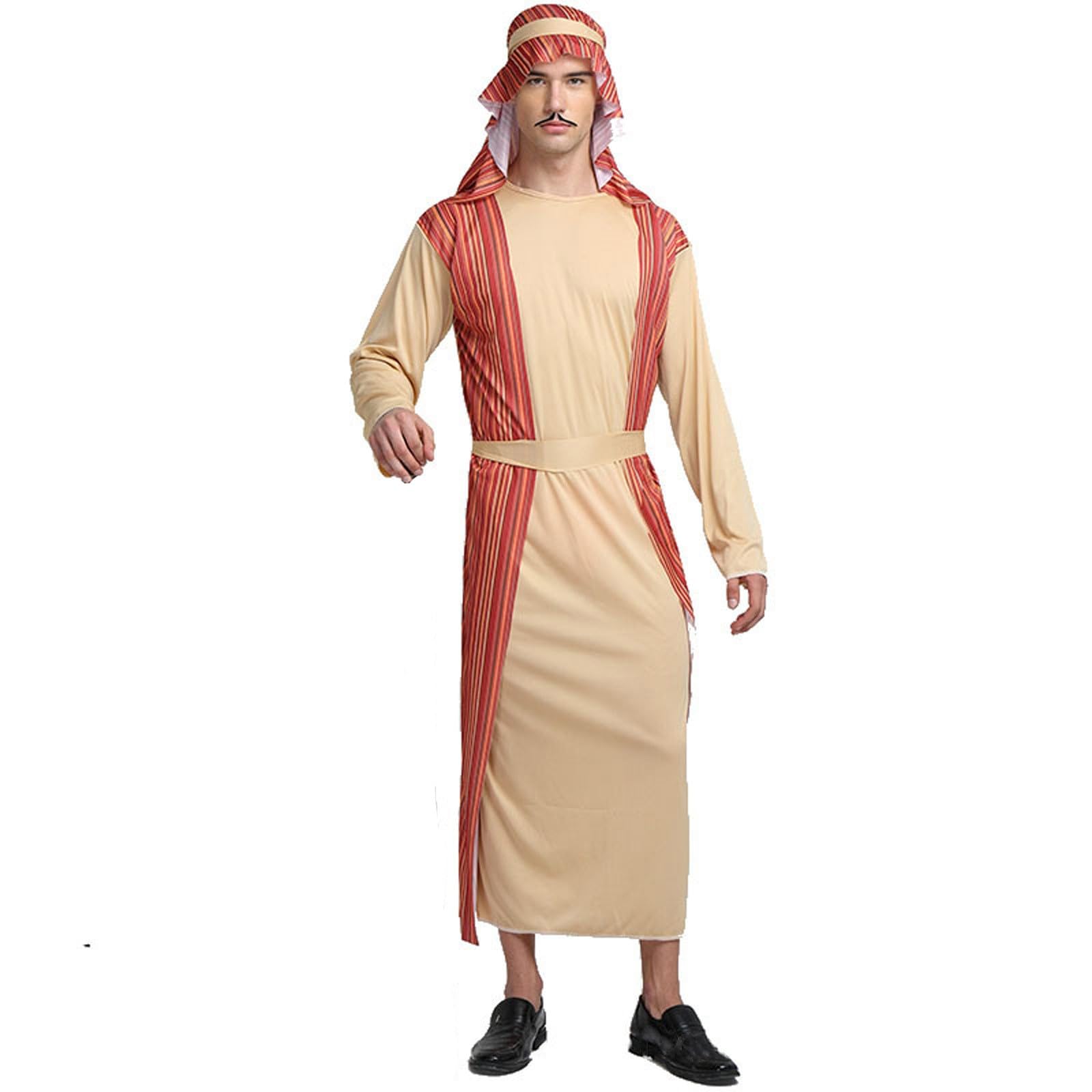 Shepherd Costume for Adult Joseph Costume Men Innkeeper Outfit Mary Outfit Nativity Fancy Dress for Christmas Plays, Religious Parties, Easter, Bible, Living Nativity Scene (A05-Beige, One Size)