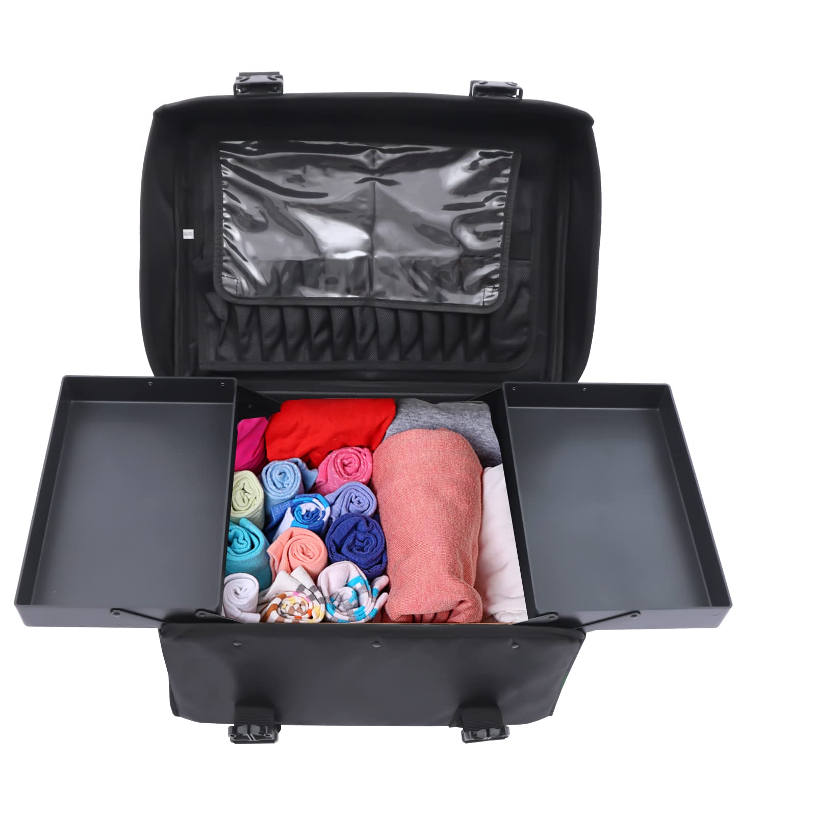 2 in1 Kosmetikkoffer Kosmetik Trolley Beauty case Makeup Friseurkoffer mit Universalräder, Nylonmaterial+PVC, Kosmetik-Trolley zum Organisieren und Aufbewahren von Kosmetika und Schönheitsartikeln