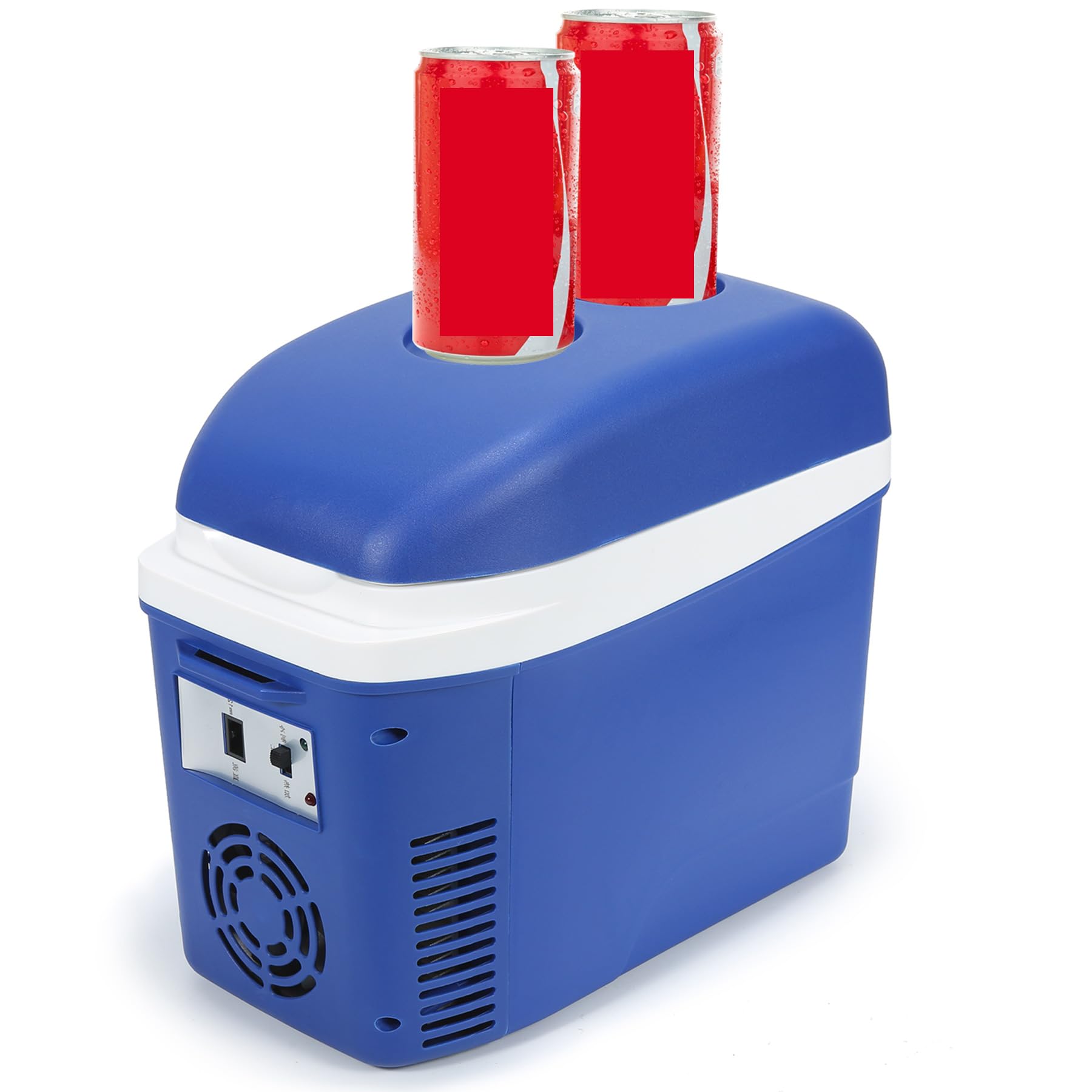 Photo 1 of **MISSING POWER CORD, NEEDS CLEANING** Iceblue Mini Fridge, 7 Liter /9 Cans Skincare Fridge with Belt, AC Plug & 12V Car Charger Dual-use Small Refrigerator, Compact & Portable Refrigerator for Car, Dorm, Travel, Picnic, Gift (Blue)