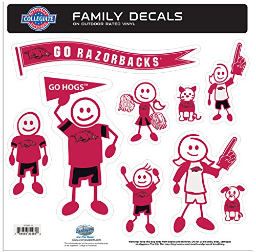 Siskiyou Sports NCAA Arkansas Razorbacks Family Character Decals, Large