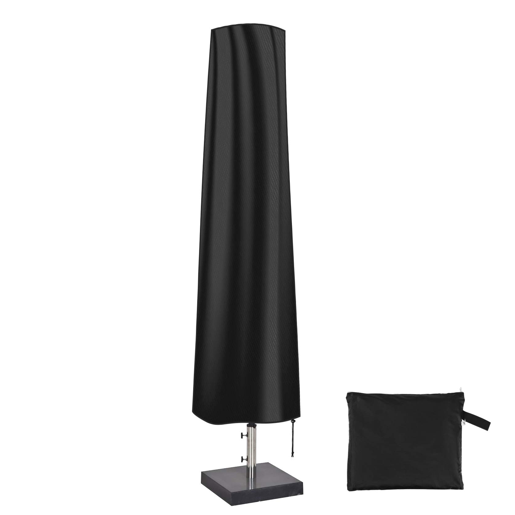 QH-Shop Funda Protectora para Parasol, Impermeable Funda Sombrilla Jardin, Antipolvo y Resistente a los Rayos UV con Bolsa de Almacenamiento, 190 x 30 x 50cm, Negro