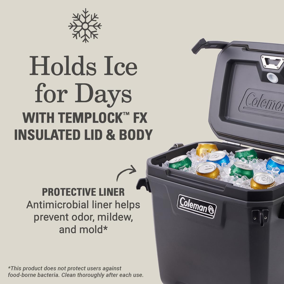 Coleman Convoy Nevera rígida Resistente con Aislamiento | Capacidad 27-62 L | Mantiene el Hielo hasta Durante 5 días | Aislamiento de Espuma Completo | Nevera portátil Grande para Uso en Exteriores