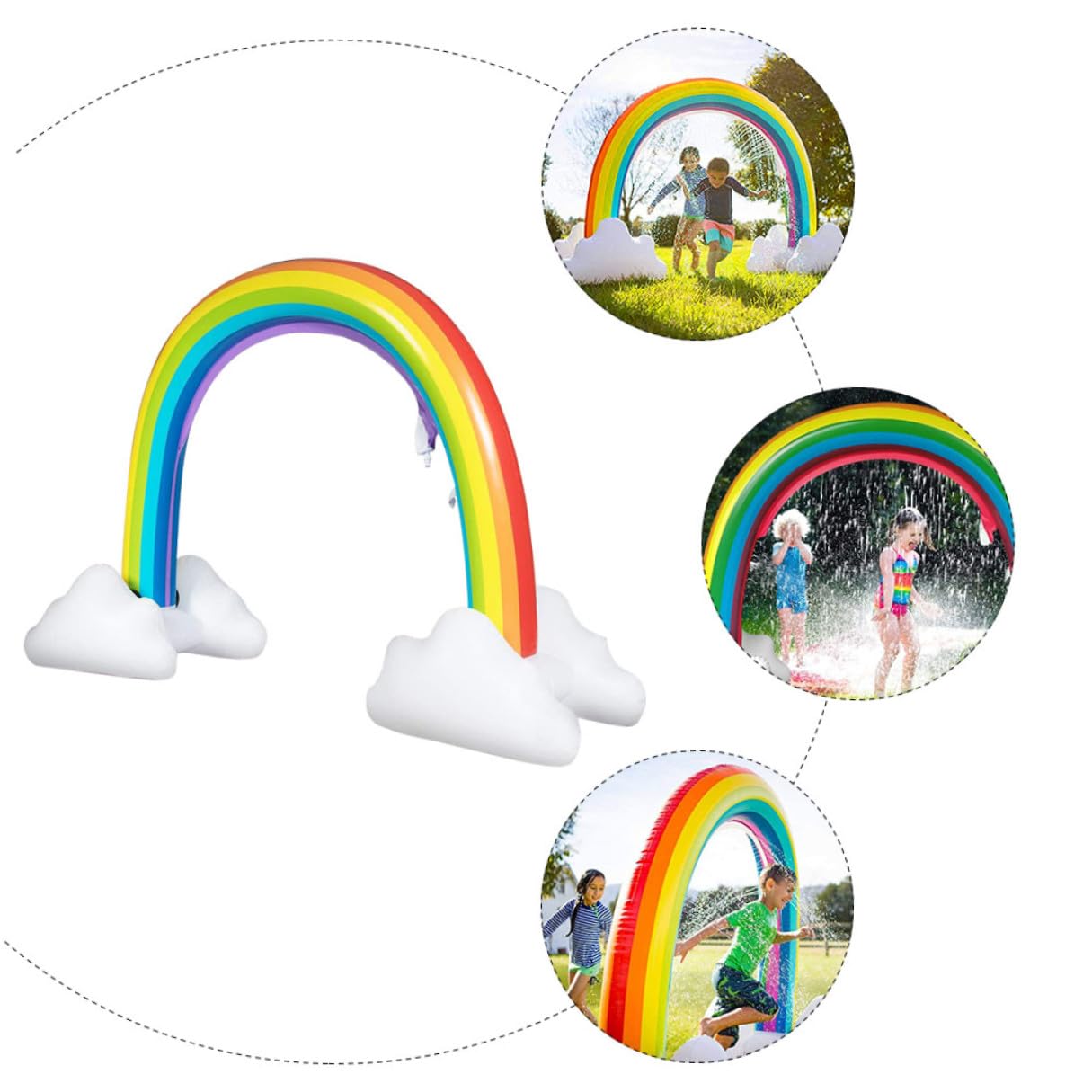 Arcoíris Inflable Rociador de Agua PVC 1 Pieza para Niños y Jardín
