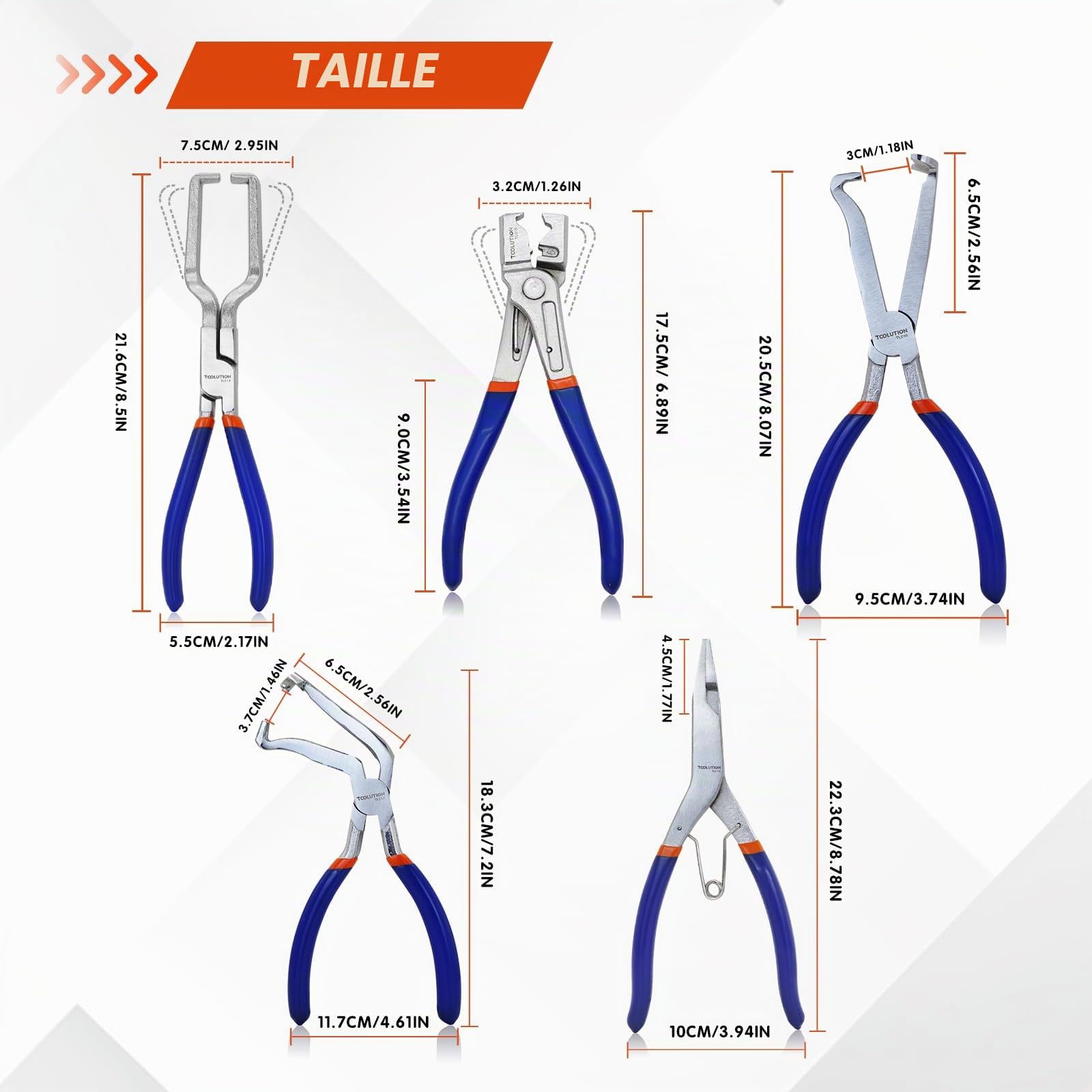 Kit 5 Pièces Pinces de Déconnexion Carburant Colliers Auto