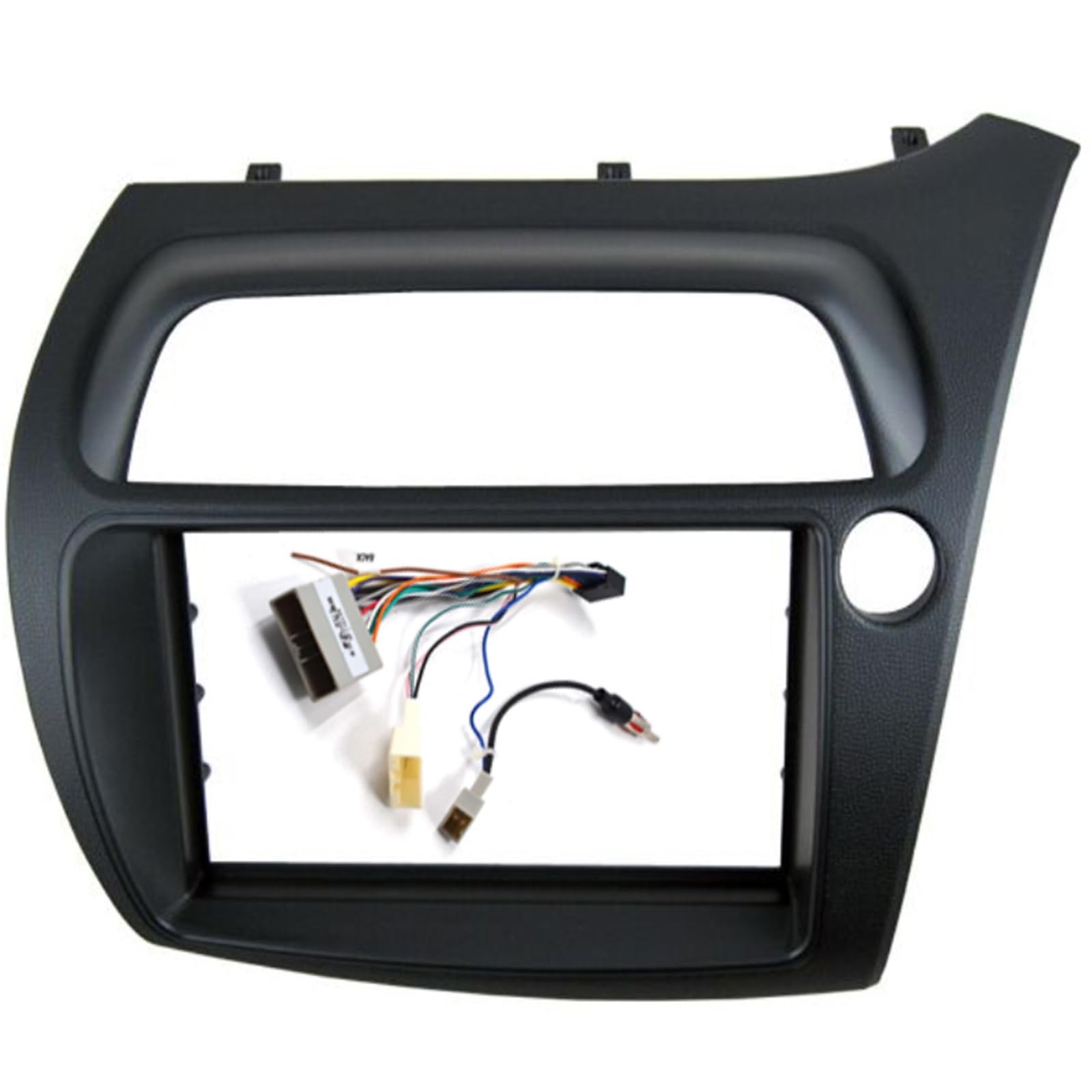 Zestaw Ramek Instalacyjnych Radia Samochodowego Pasuje do Honda Civic 7-calowa konsola podwójna Din Radio Dvd Stereo Panel CD Zestaw do montażu na desce rozdzielczej(Right with cable)