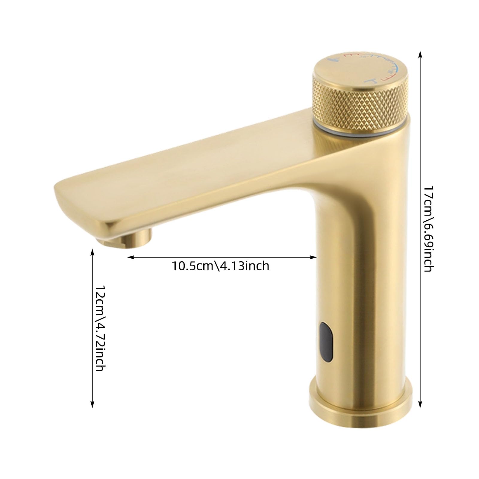 Grifo infrarrojo para baño con sensor, grifo de baño automático sin contacto, grifo de lavabo de inducción mezclador para lavabo, dorado