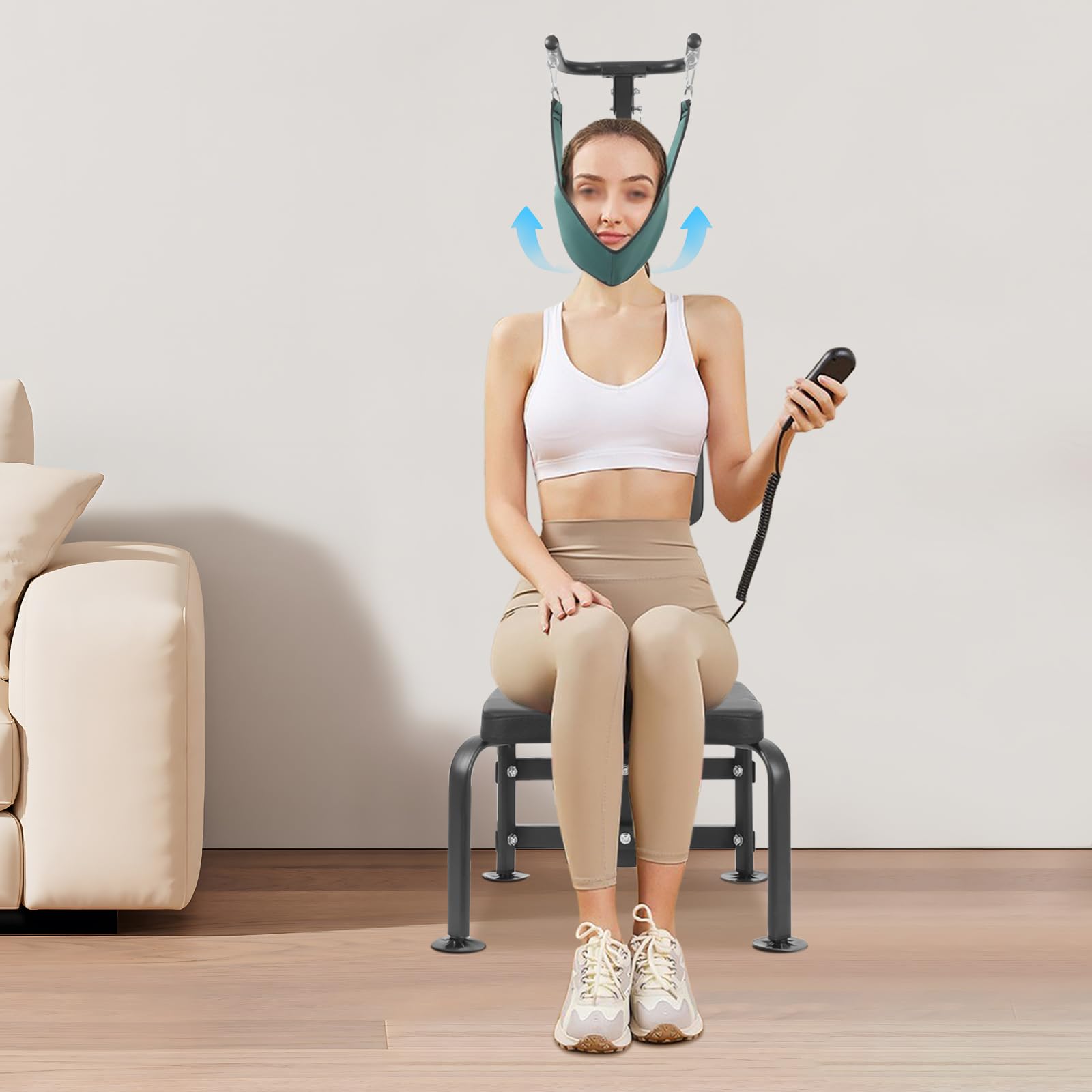 Lemoeyes Stretching Training Equipment for Neck, 6000N Electric Neck Stretcher Traction Device, Full Body Stretching Machine for Neck Traction and Inversion Training