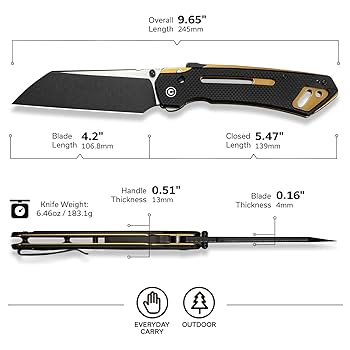 CIVIVI Buster FG Large Pocket Knife, Superlock Folding Knife