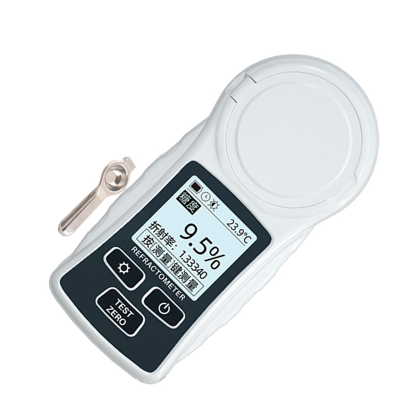 Uqezagpa Digital Sugar Refractometer Battery Powered Sugar Content Tester Lcd Display For Various Liquid Testing Refractometer