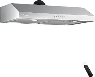 AROAN 36 inch Under Cabinet Range Hood with 900 CFM, Slim Stainless Steel Vent Hood for Kitchen with 4 Speed Soft Touch Switch, Reusable Aluminum Mesh Filters, Adjustable LED Lights (ANC02-36A)
