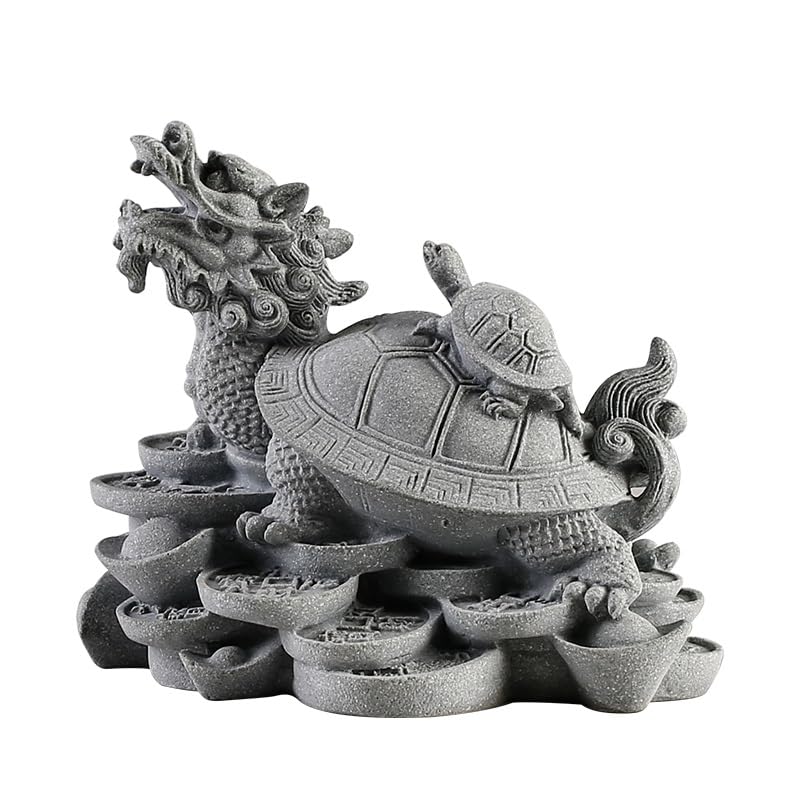 Amazon.co.jp: 龍亀 財運を高める瑞獣 風水グッズ 龍亀置物 龍の