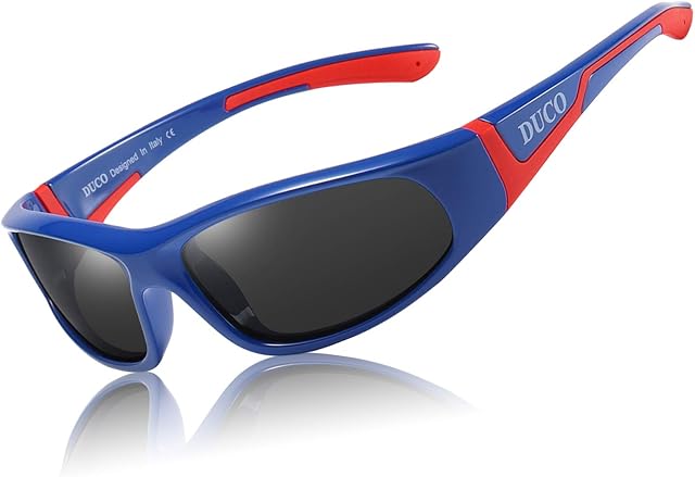 DUCO Kids Polarized Sunglasses for Boys and Girls Flexible Rubber Frame UV400 Protection