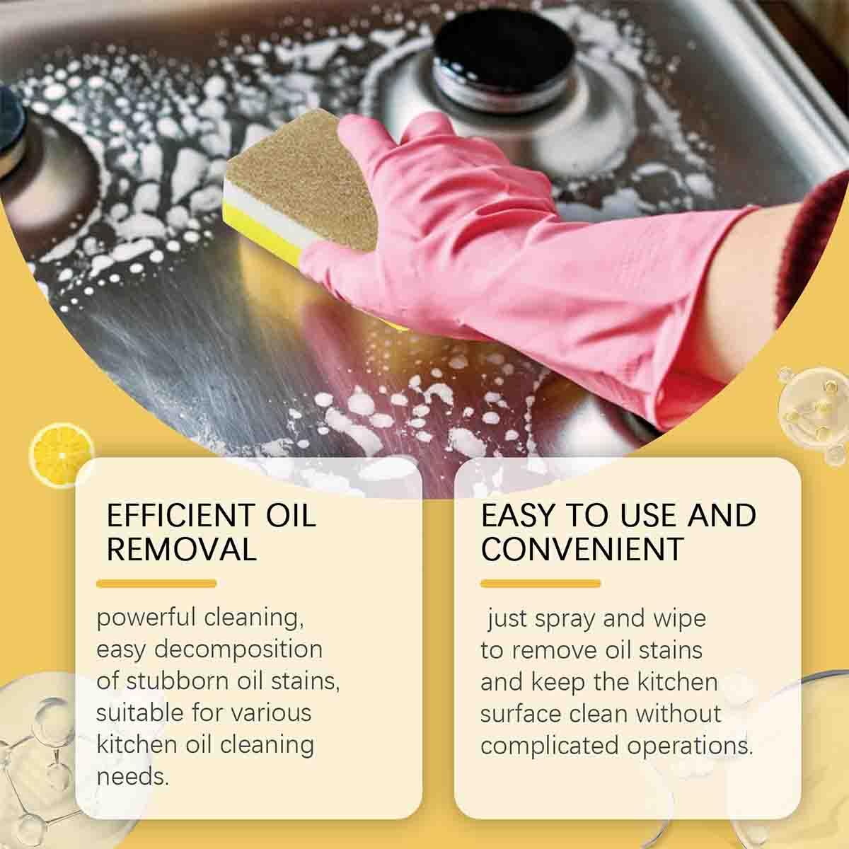 Heavy Oil Cleaner,All-Purpose Oil Stain Cleaner,Multifunctional Powerful Kitchen Foam cleaner,120ml Heavy oil Grease Removal Spray,Durable Stain Cleaning Agent For Kitchen,Household,Stove (2pcs)