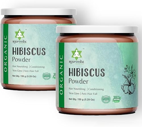 Polvo de hibisco orgánico (SABDARIFFA) 100% puro, natural y orgánico para el cabello, la piel y la salud, 5.29 onzas  5.29 oz