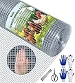 Hardware Cloth 1/2 Inch 24 in x 50 ft 19 Gauge, Hot Dip Galvanized Wire Mesh Rolls Welded Chicken Wire Fencing for Chicken Coop Barrier, Poultry Netting Cage Wire Fence(1/2 inch 24''× 50')