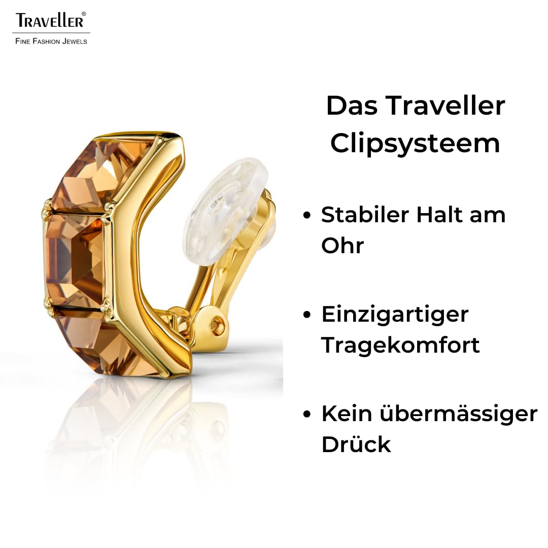 Traveller Orecchini a clip – cristalli – diversi colori