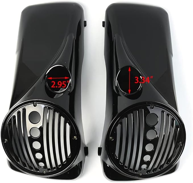 Tapas de Parlantes de 8" Vivid Black con Puerto para Tweeter para Harley Touring 1994-2013 miniatura 3