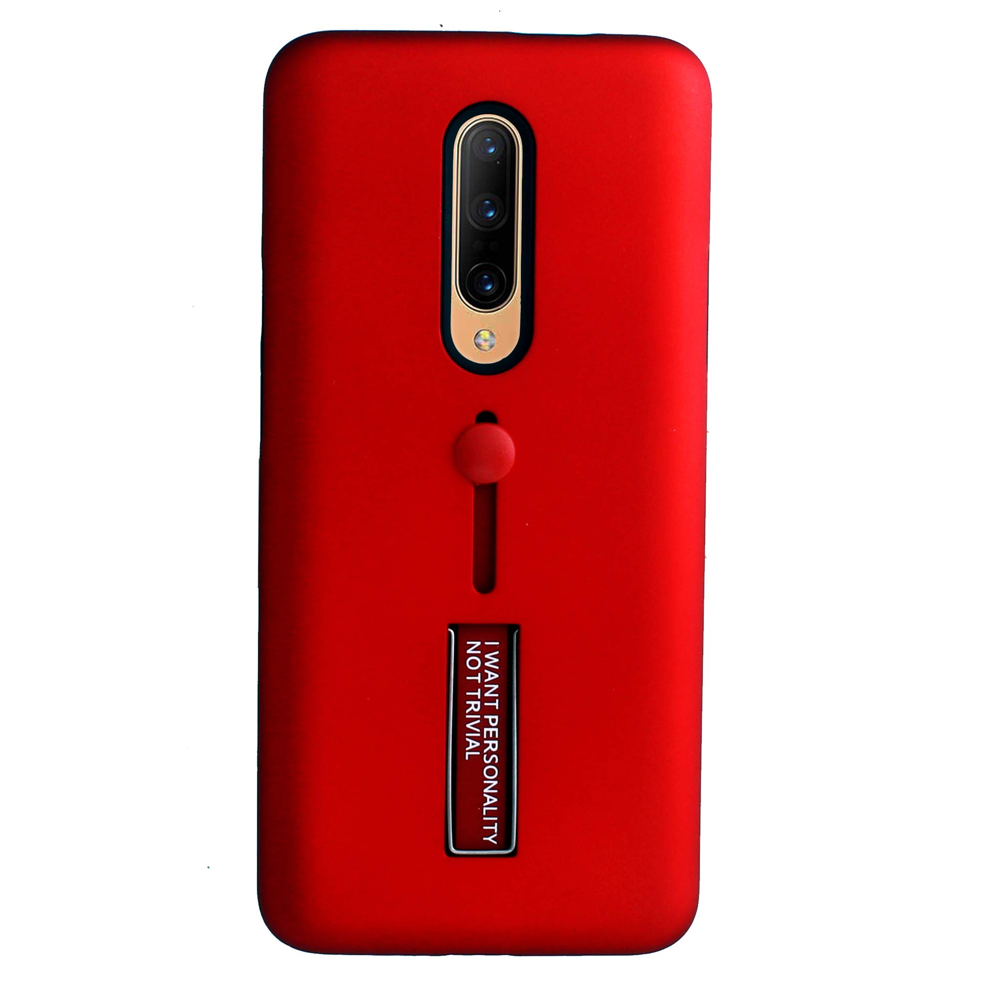 Shiva Stand & Finger Holder Back Case Cover with Personality TPU + PC Dual Layer for Onepluse 7 pro -2020 - RED