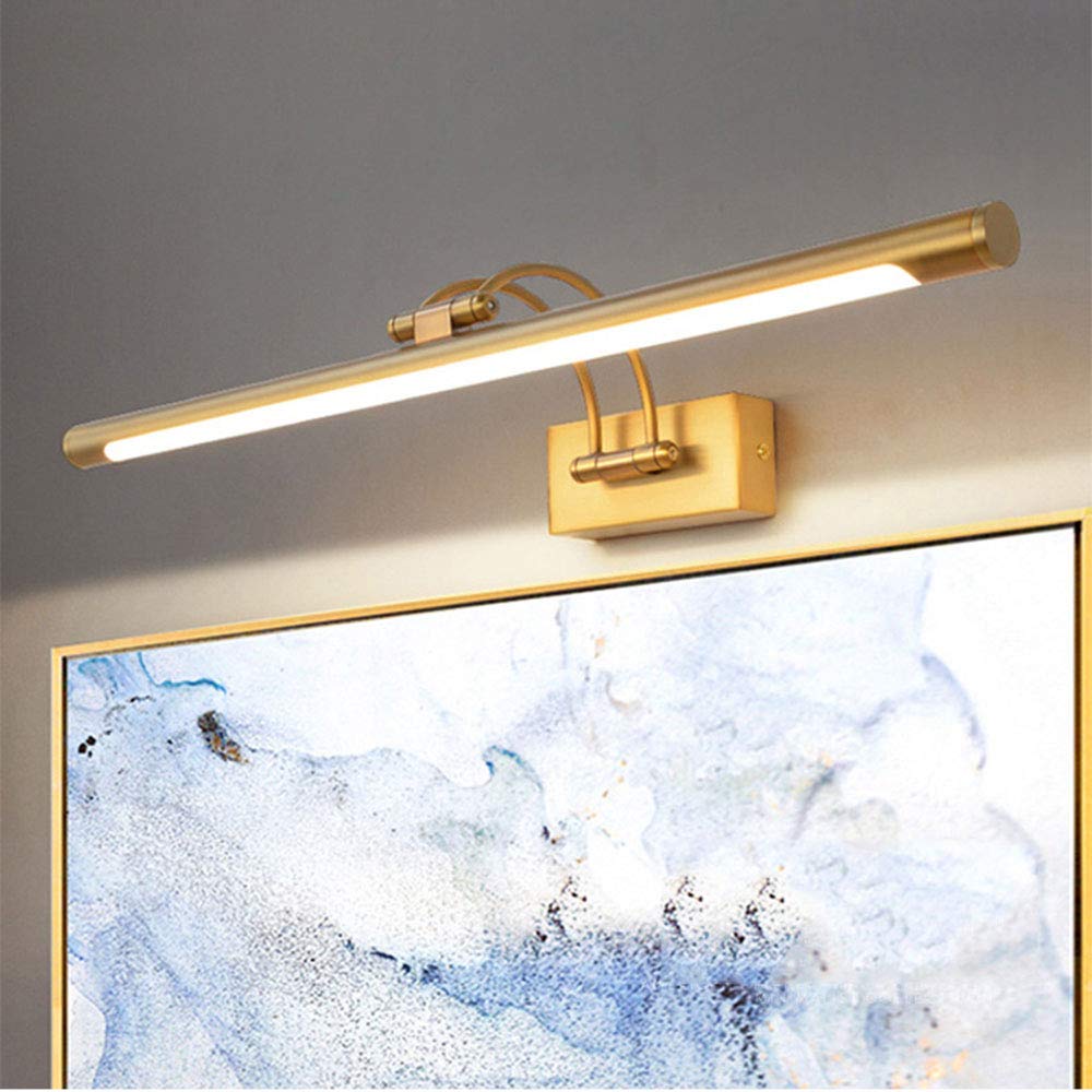Badezimmer Spiegellampe LED Kupfer Modern Spiegelleuchte Bad mit Acryl Lampenschirm Aluminium Schminktisch Wandleuchte Schrankleuchte für Schlafzimmer Nachttisch Leseleuchte Neutralweiß L 49.5cm