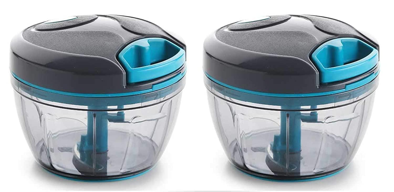 SignoraWare Quick Chopper Plastic Quick Cutter Machine for Kitchen | with 3 Stainless Steel Blade | BPA FREE |Multipurpose for Vegetable, Dry Fruit etc | Manual Chopper | (350ml | Set/2 | CocoaGrey ) (B08SKHQR33) Amazon Price History, Amazon Price Tracker