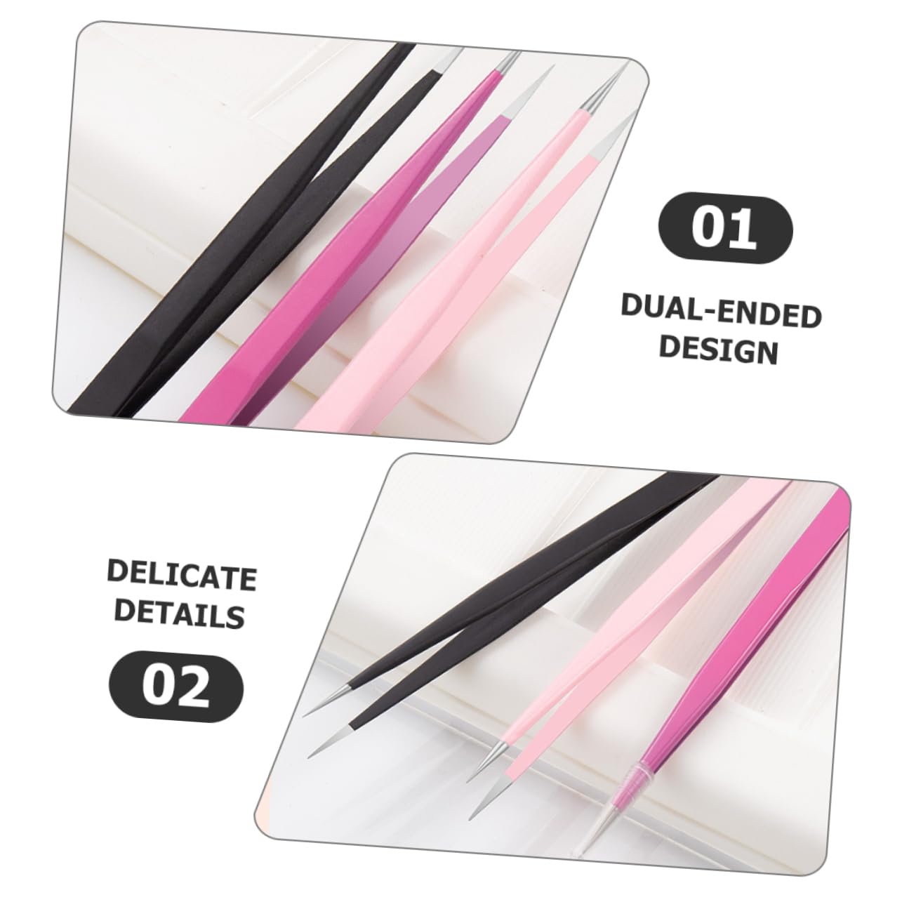 PACKOVE 4 Set Clip Multiuso Sopracciglio Donna Mestiere Unghia Pinzette Per Cinguetti Di Ciglia Pintelle Puntate A Punta Acciaio Inossidabile 3 Pezzi*4