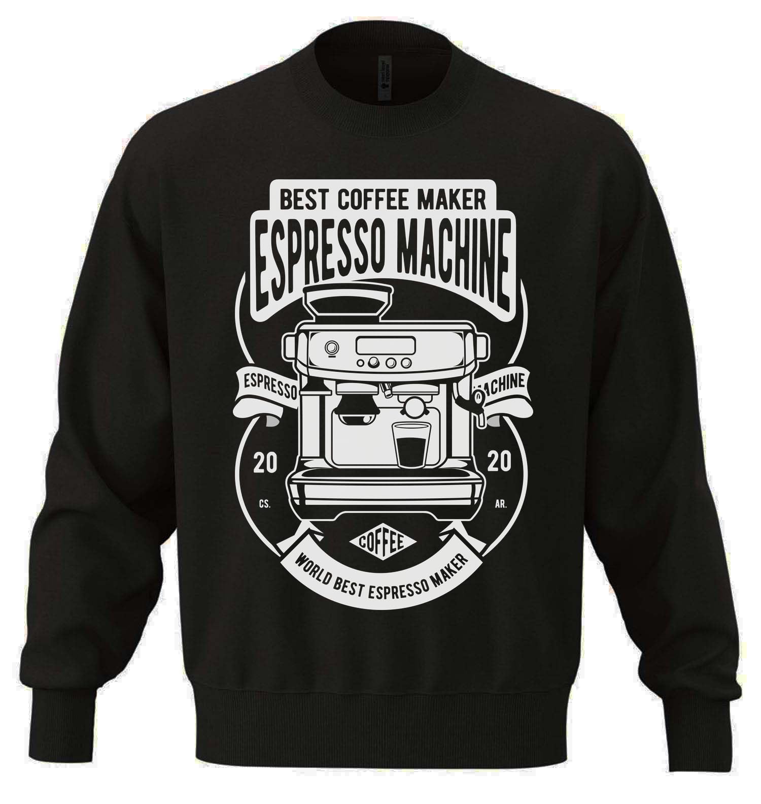 Ekspres do espresso najlepszy ekspres do kawy unisex oversize mieszanka bawełny ciężka bluza czarna