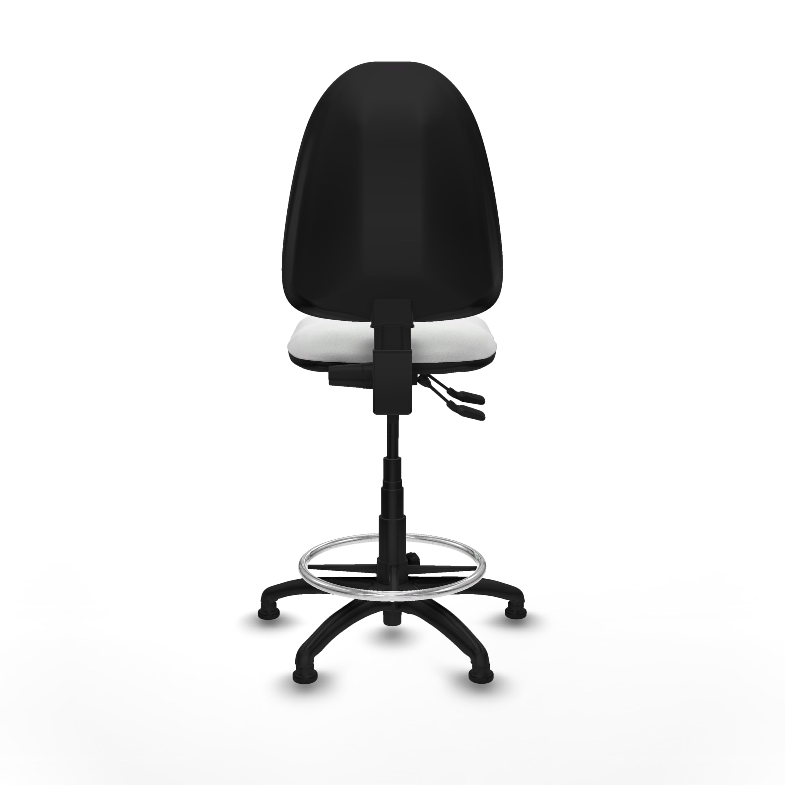 Piqueras y Crespo Taburete Aýna Taburete Alto de Oficina con Ruedas, Ideal como Taburete Taller mecánico y Taburete para Escritorio, con Respaldo Regulable en Altura