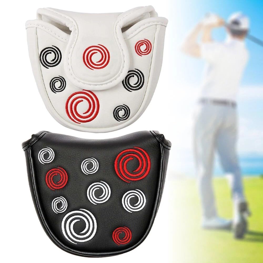 Funda para Cabeza de Putter de Golf Bordado Circular Cierre Magnético Piel Sintética ODY-Ssey