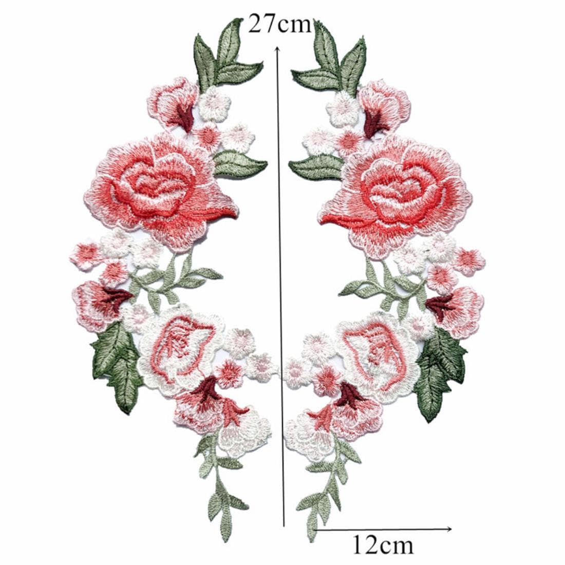 CABODYALS Lot de 2 appliques brodées florales 3D en polyester avec