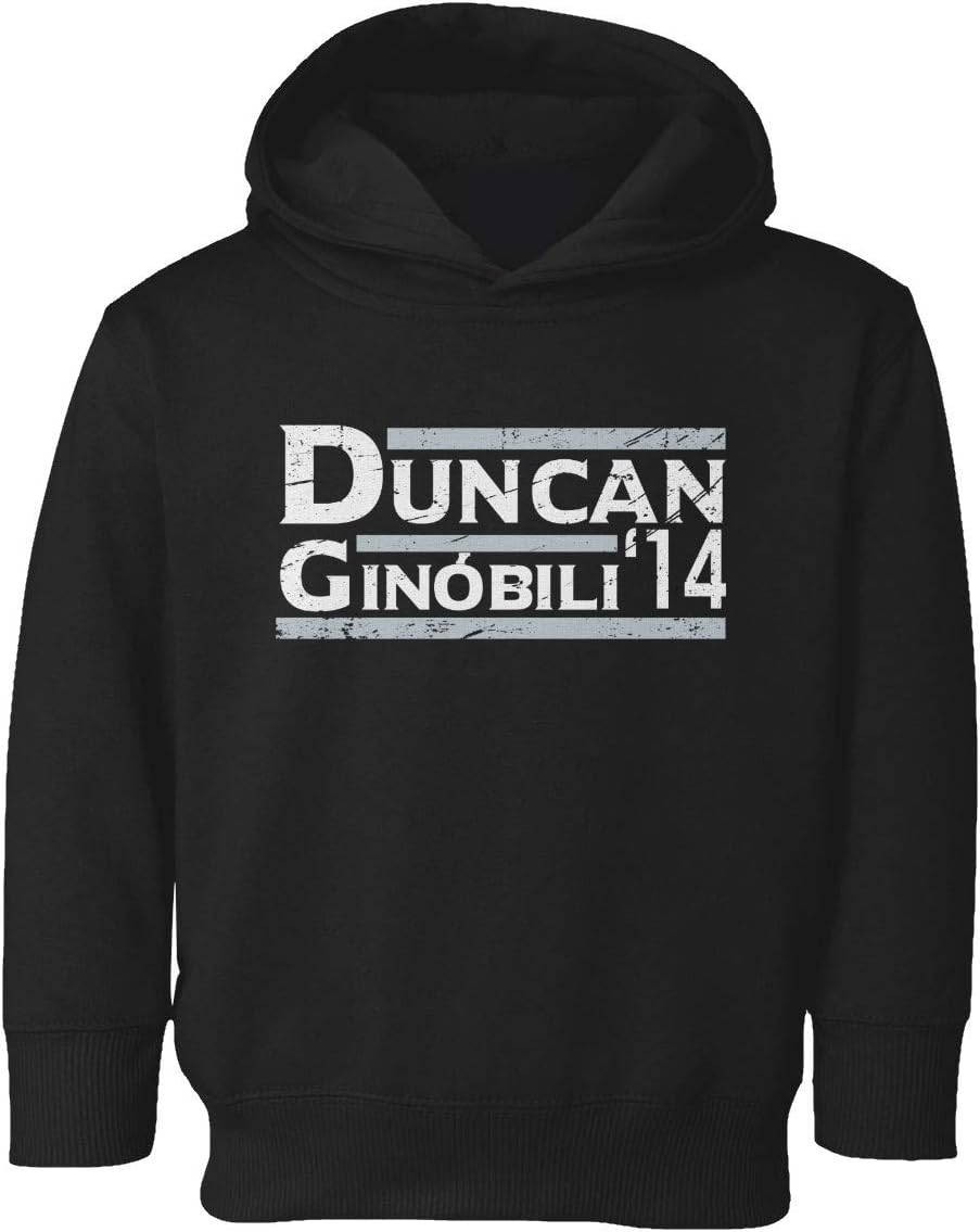 San Antonio City Team Duncan-Ginobili 14' Texas Fans Little Kids Girls Boys Toddler Hooded Sweatshirt (Black, 5T)