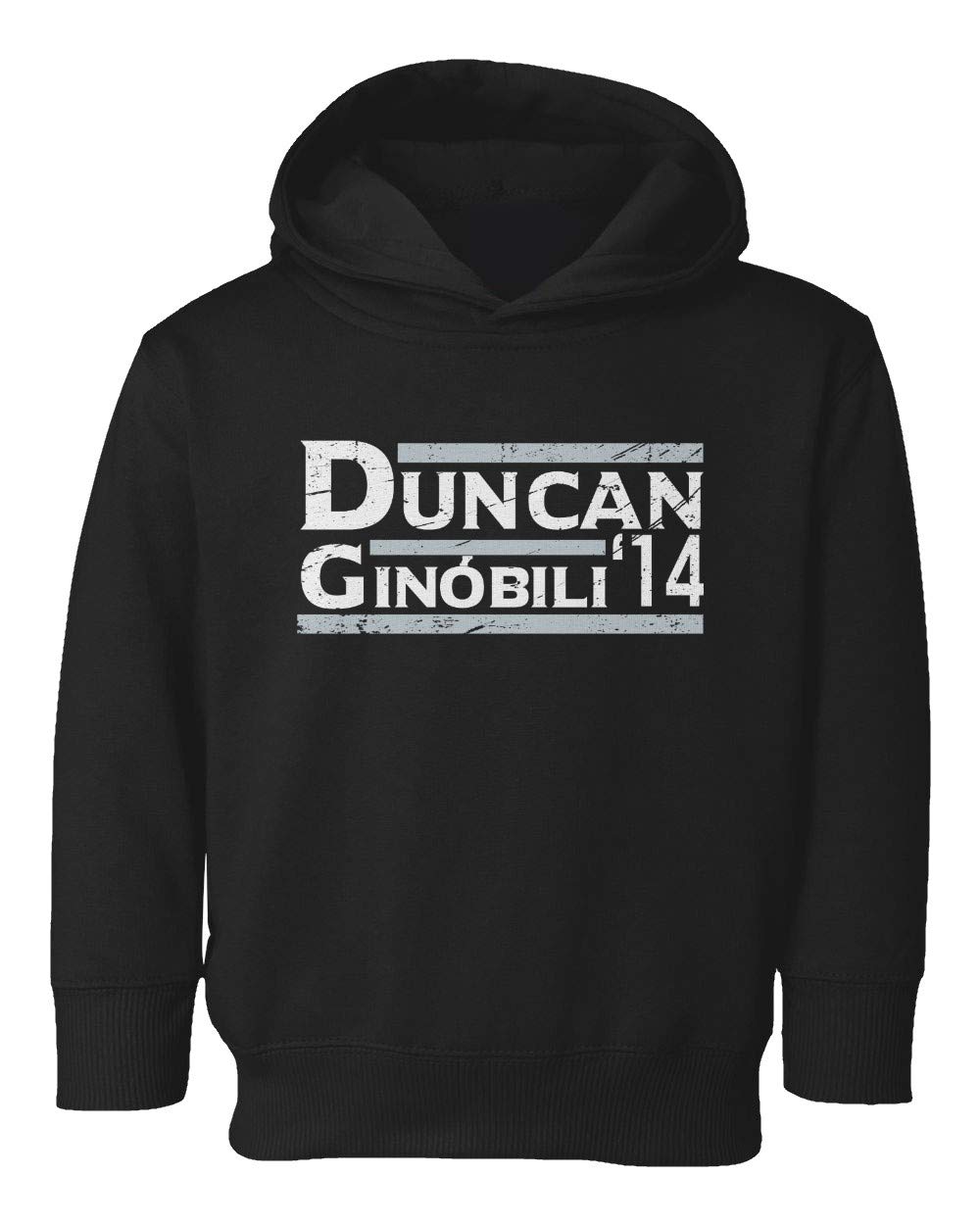 Baku Apparel San Antonio City Team Duncan-Ginobili 14' Texas Fans Little Kids Girls Boys Toddler Hooded Sweatshirt (Black, 4T)
