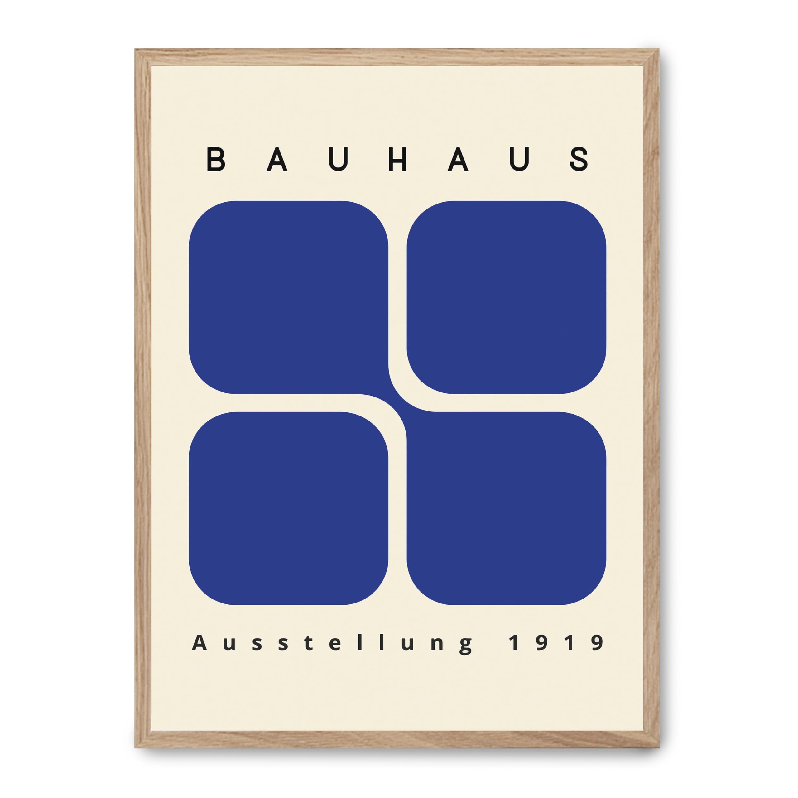 Poster bauhaus blue forms iii FASE5 tableau abstrait géométrique bleu