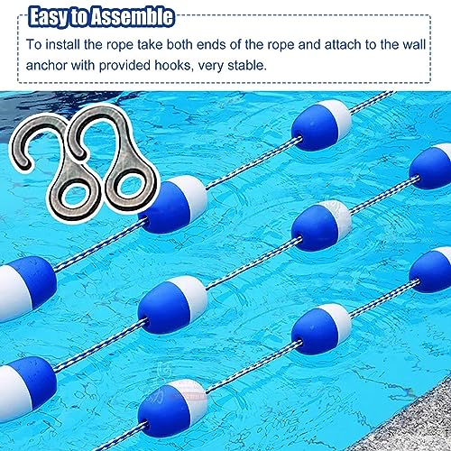 Kits de cuerda divisora de seguridad para piscina y flotador, líneas de boya de carril para piscinas enterradas, comerciales, públicas, ideales para competiciones